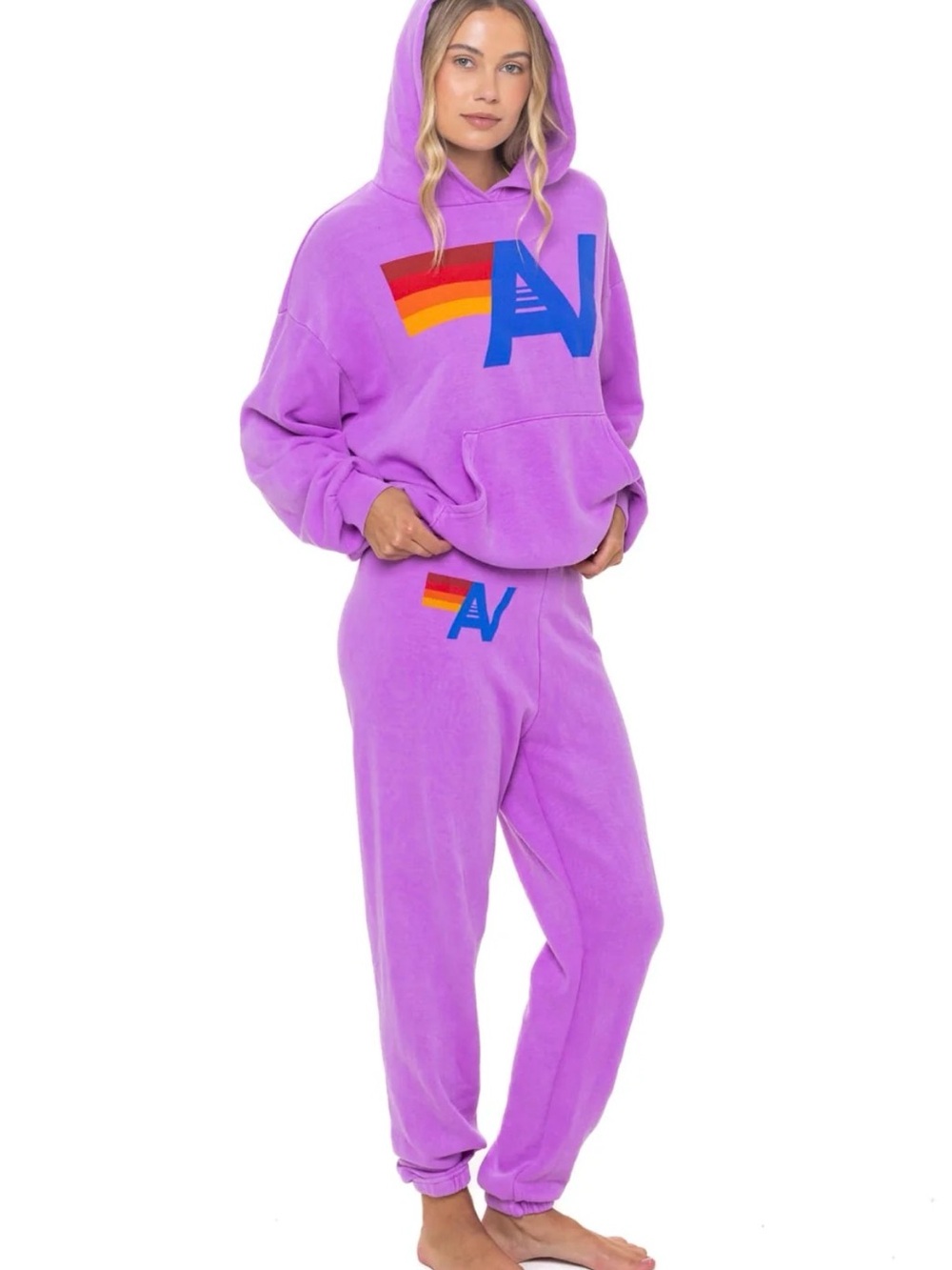 NWT Aviator Nation Lavender Hoodie & Jogger Set - Picture 2 of 4
